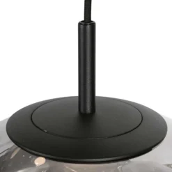 LED-riippuvalaisin Bollique, 5-lamppuinen. pyöreä, musta, lasi