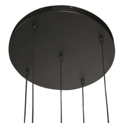 LED-riippuvalaisin Bollique, 5-lamppuinen. pyöreä, musta, lasi