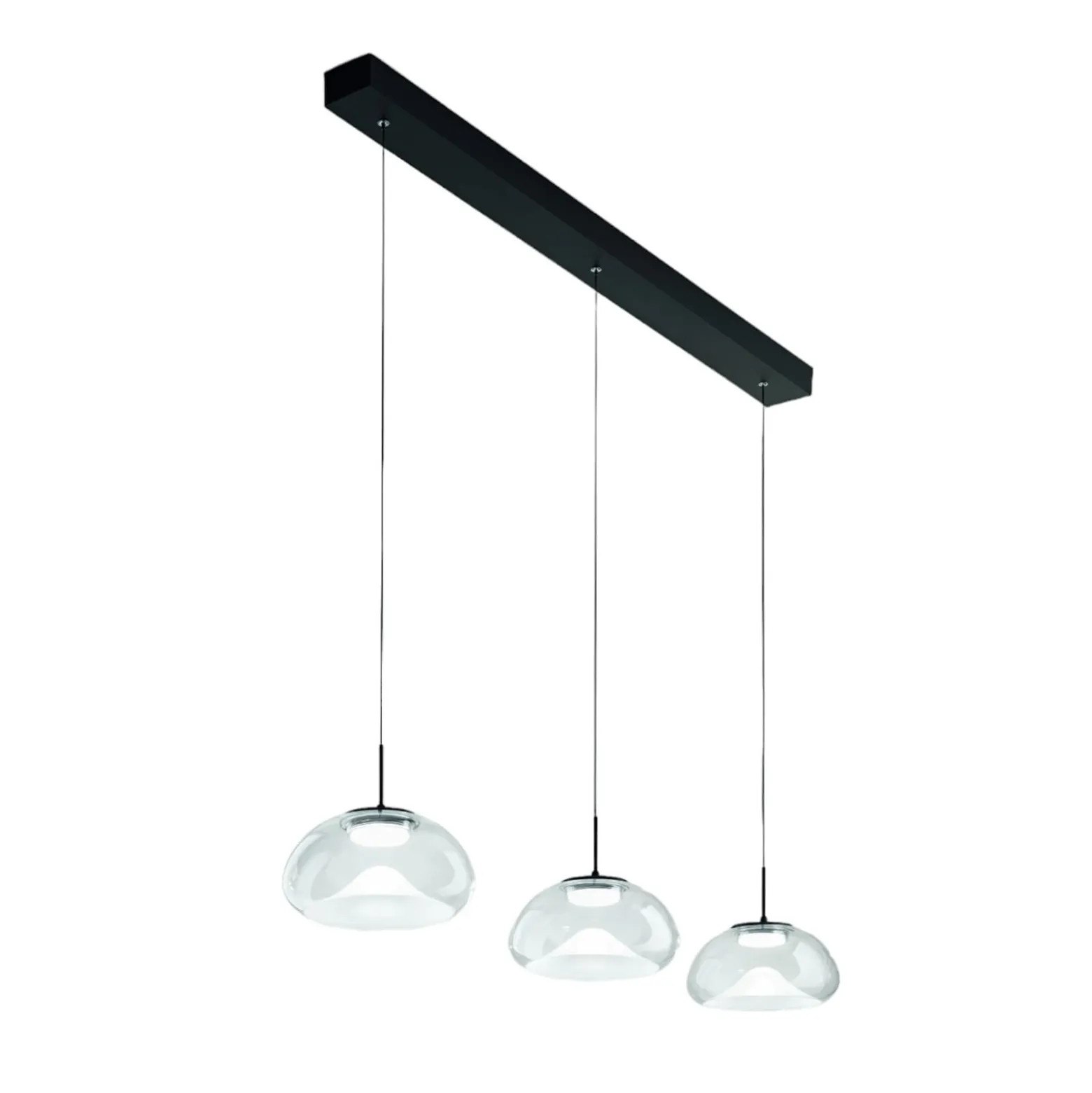 LED-riippuvalaisin Brena, läpinäkyvä, 3-valo, himmennettävä, CCT