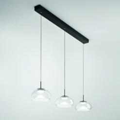 LED-riippuvalaisin Brena, läpinäkyvä, 3-valo, himmennettävä, CCT