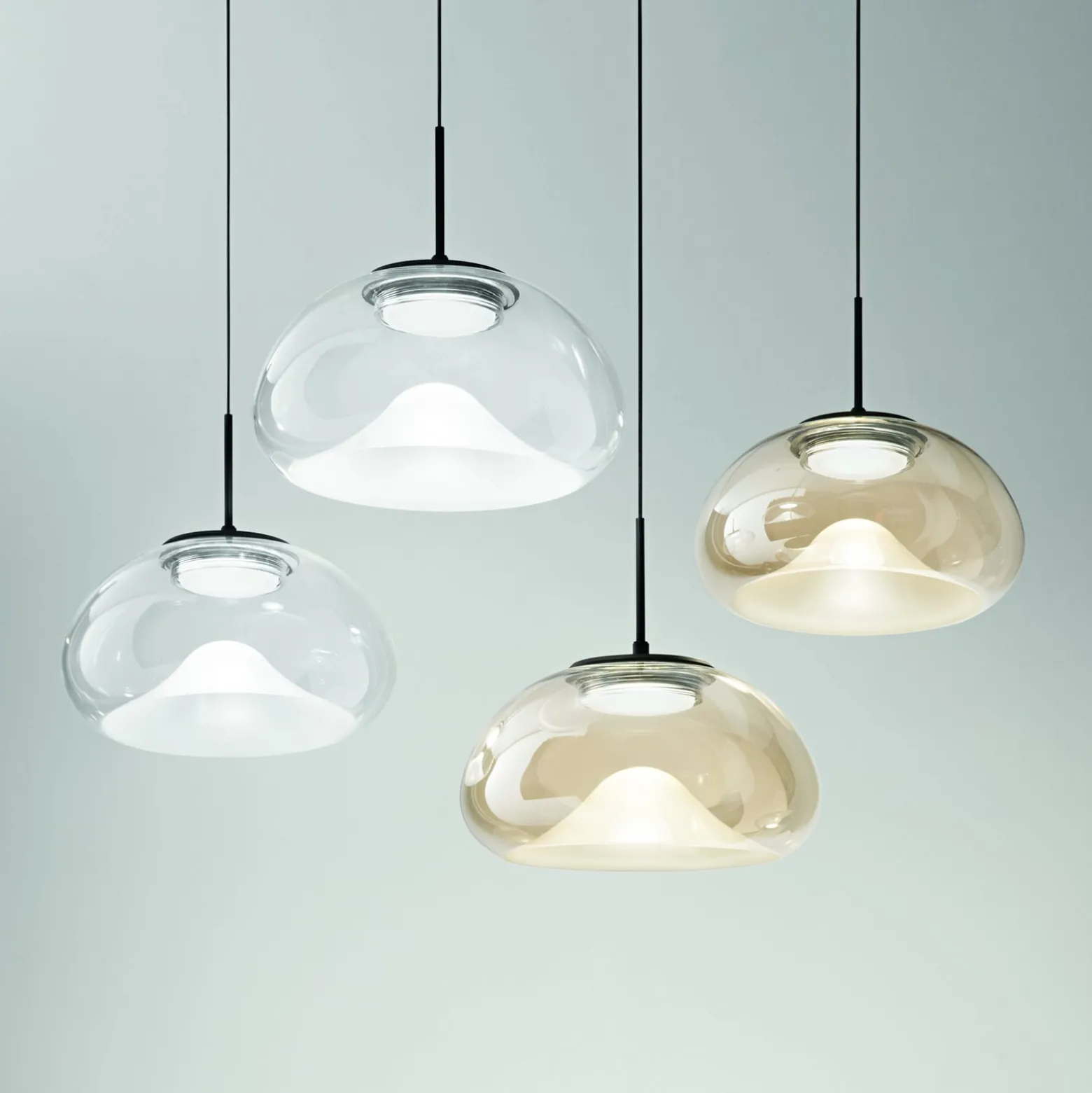 LED-riippuvalaisin Brena, läpinäkyvä, 3-valo, himmennettävä, CCT