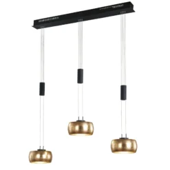 LED-riippuvalaisin Colette, 3-lamppuinen kulta/musta