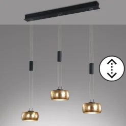 LED-riippuvalaisin Colette, 3-lamppuinen kulta/musta