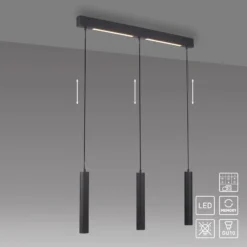 LED-riippuvalaisin DANTE, musta, 3 x GU10, pituus 90 cm, metalli