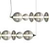 LED-riippuvalaisin Daphne, lasi harmaa-läpinäkyvä, pituus 118 cm