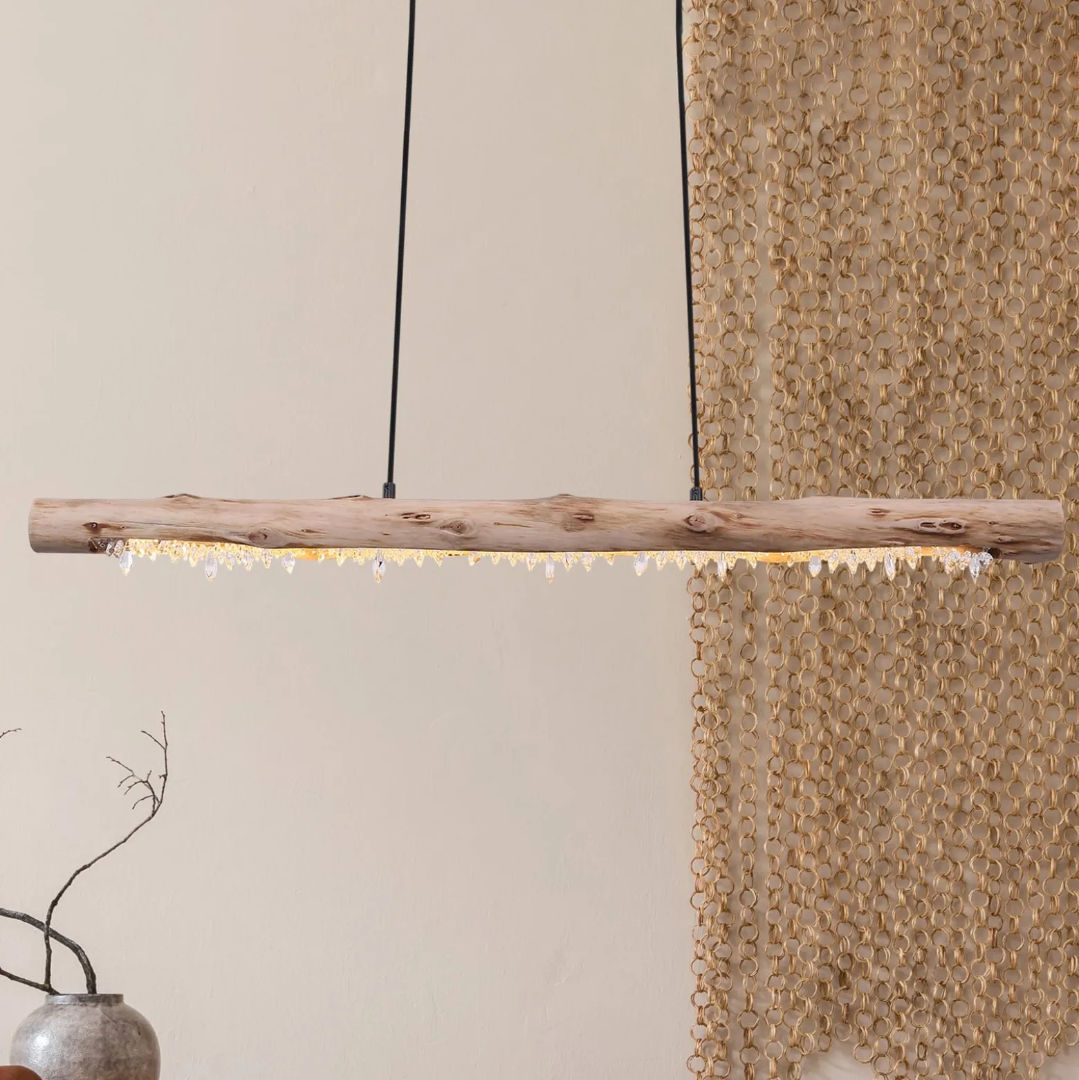LED-riippuvalaisin Felicitas puuta, pituus 100 cm