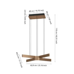 LED-riippuvalaisin Folcino-Z, pronssinvärinen, 64 cm, CCT
