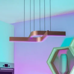 LED-riippuvalaisin Folcino-Z, pronssinvärinen, 64 cm, CCT