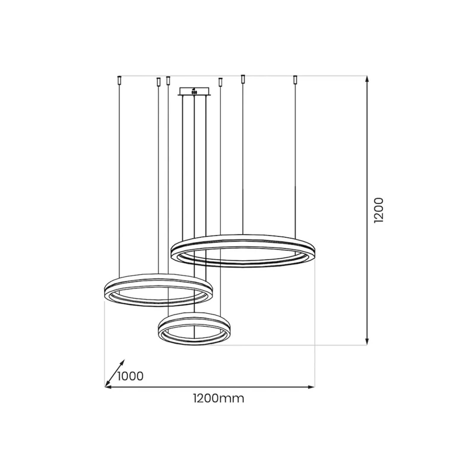 LED-riippuvalaisin Gravity, 3-lamppuinen, metalli, musta, 4000 K