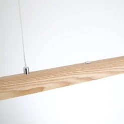 LED-riippuvalaisin Kenzie, pituus 60 cm, vaaleanruskea, puu, CCT