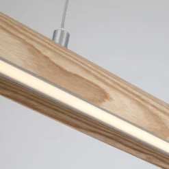 LED-riippuvalaisin Kenzie, pituus 60 cm, vaaleanruskea, puu, CCT