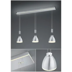 LED-riippuvalaisin Leni 3-lamppuinen, mattanikkeli