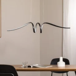 LED-riippuvalaisin Loop, metalli, musta-kromi, 4 000 K