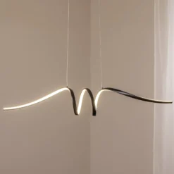 LED-riippuvalaisin Loop, metalli, musta-kromi, 4 000 K