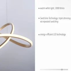 LED-riippuvalaisin Maria, 3-vaiheinen himmennys, messinki