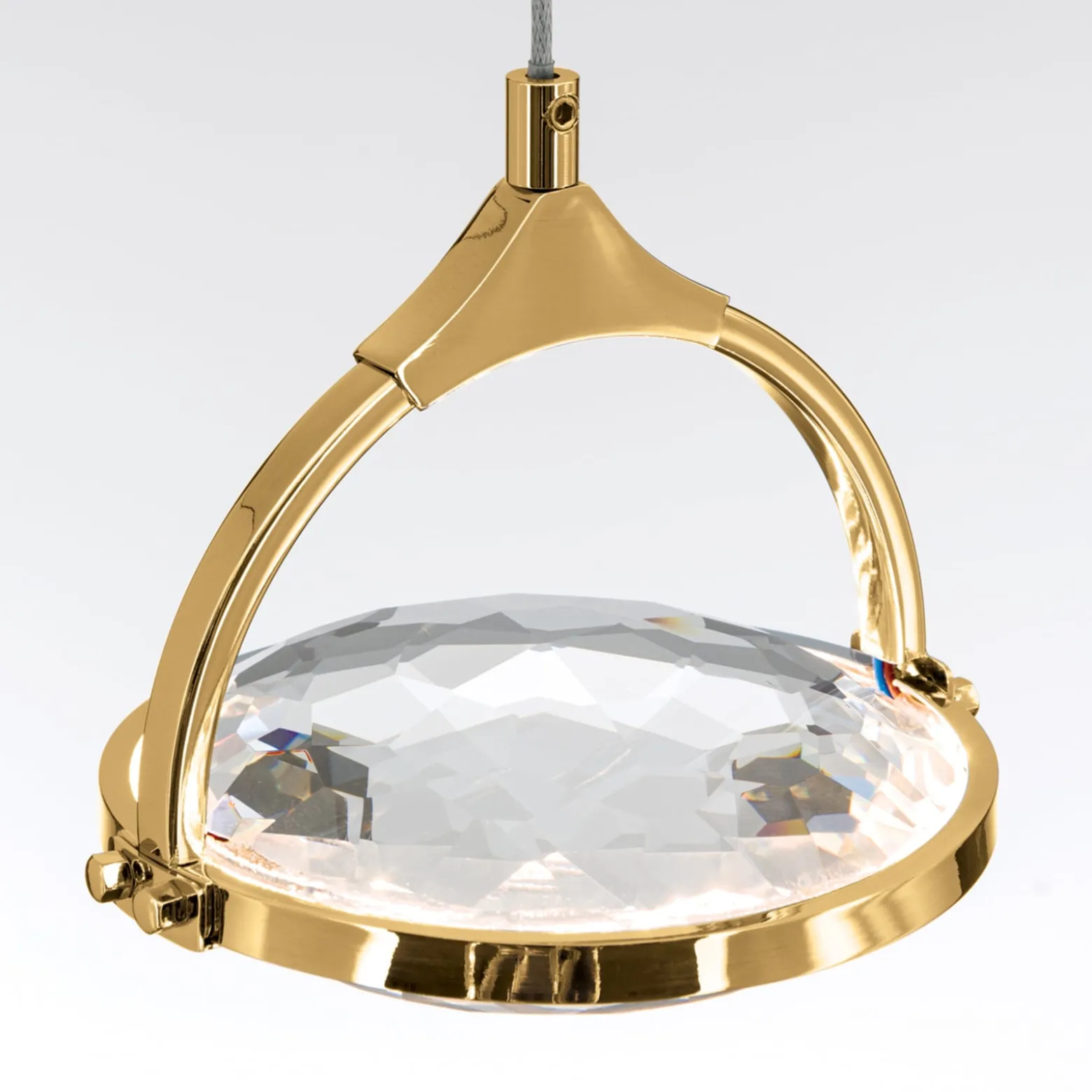 LED-riippuvalaisin Moon K9-kristallilasia 1x kulta