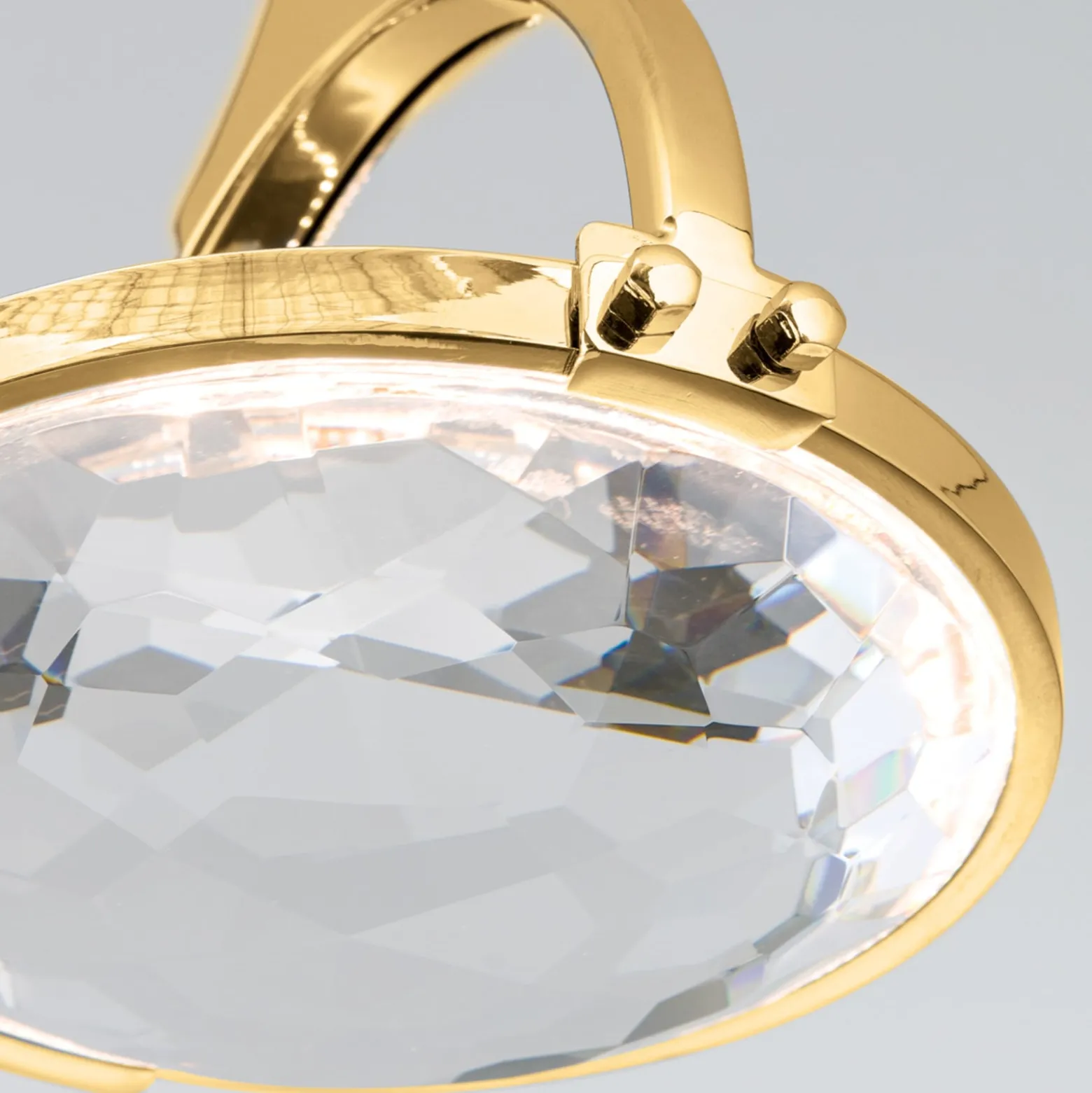 LED-riippuvalaisin Moon K9-kristallilasia 1x kulta