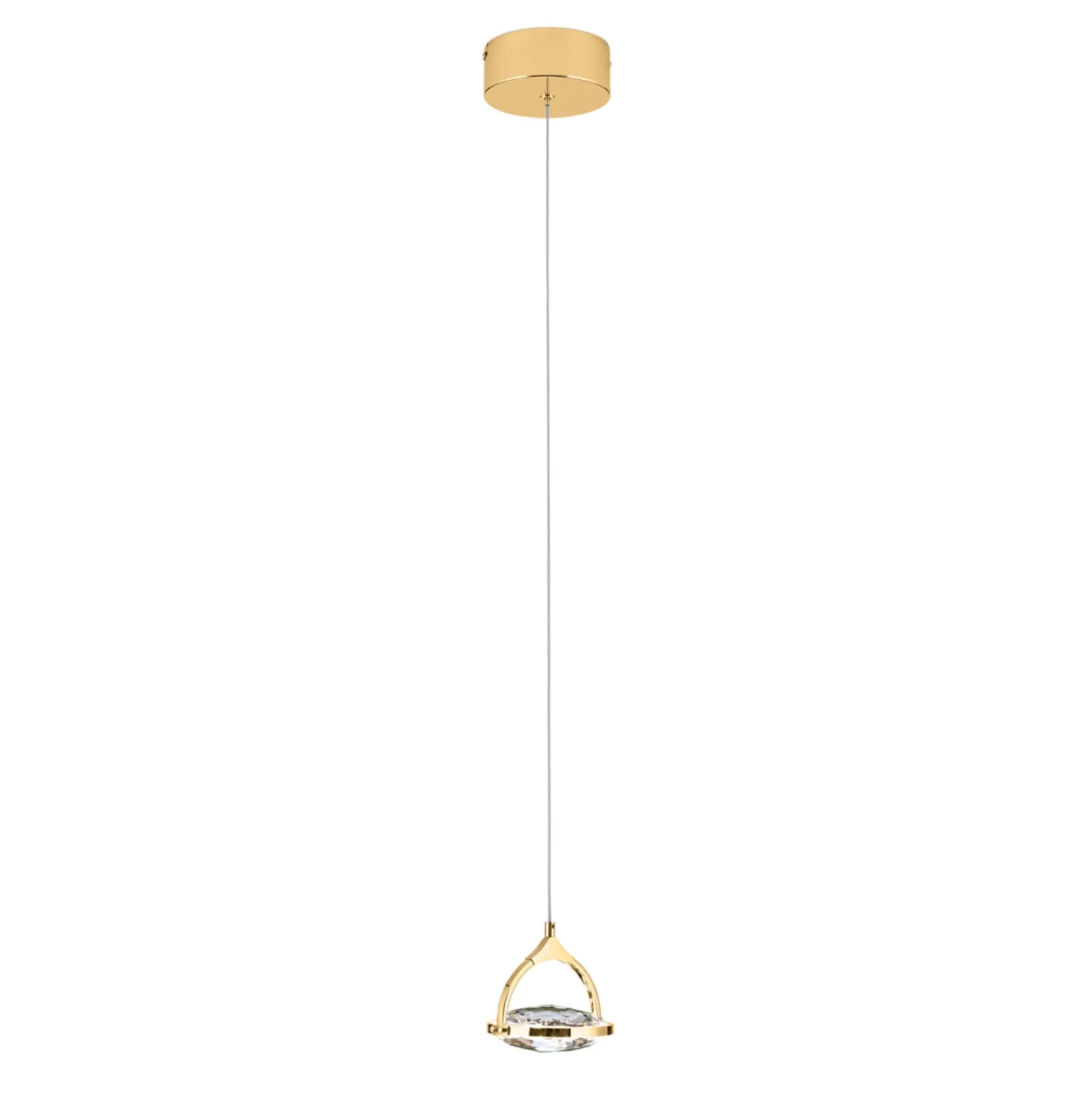 LED-riippuvalaisin Moon K9-kristallilasia 1x kulta