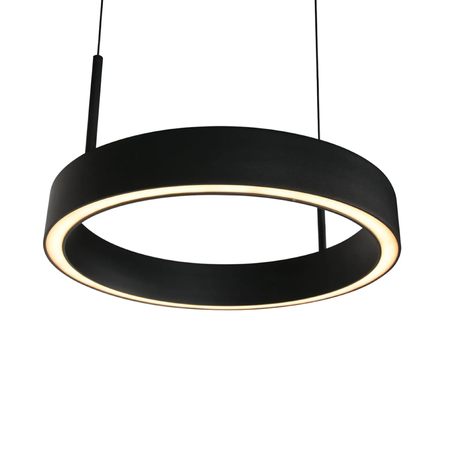 LED-riippuvalaisin Mykty, musta, pituus 95 cm, metalli, 4-lamppuinen.