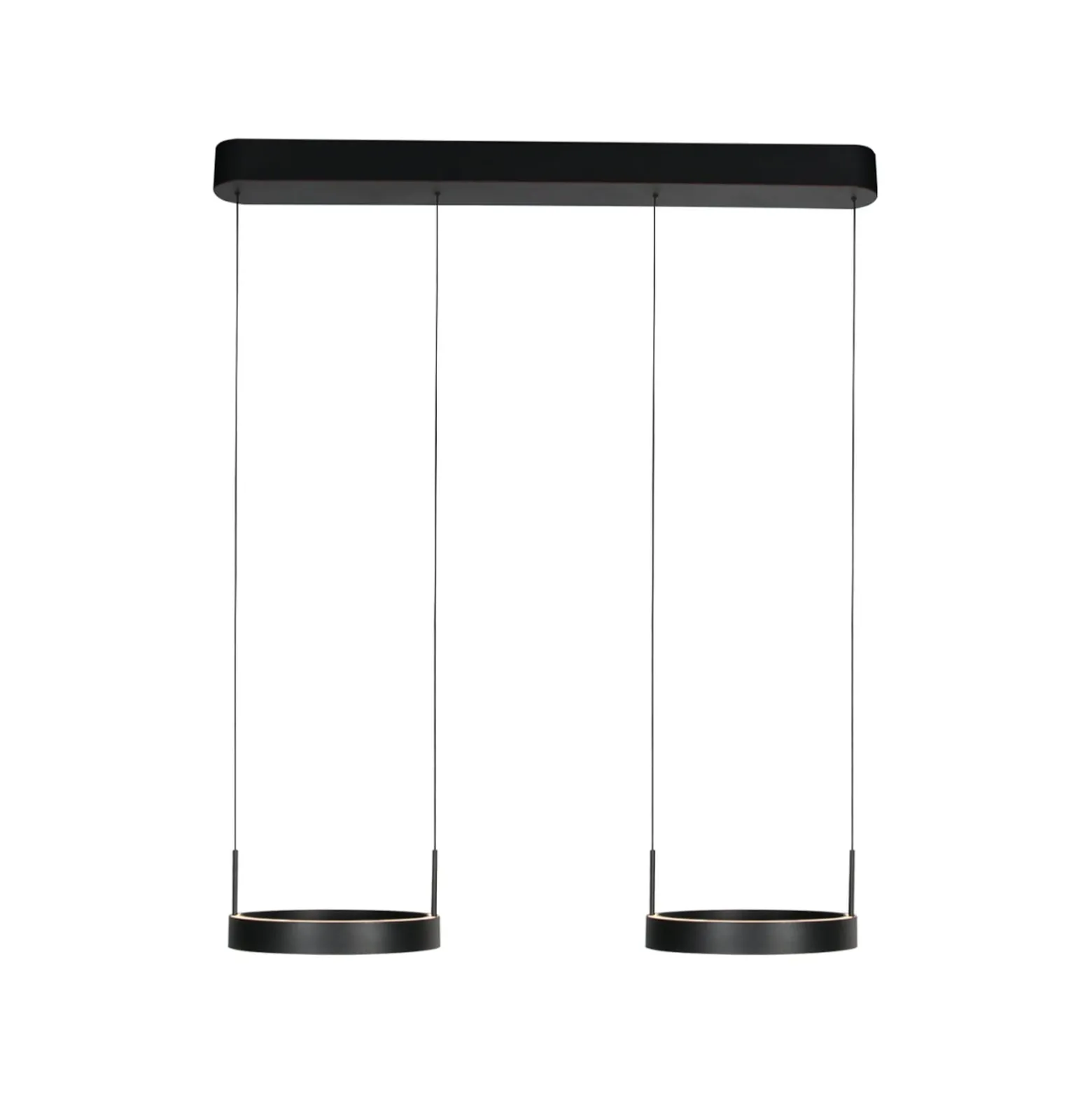 LED-riippuvalaisin Mykty, musta, pituus 95 cm, metalli, 4-lamppuinen.