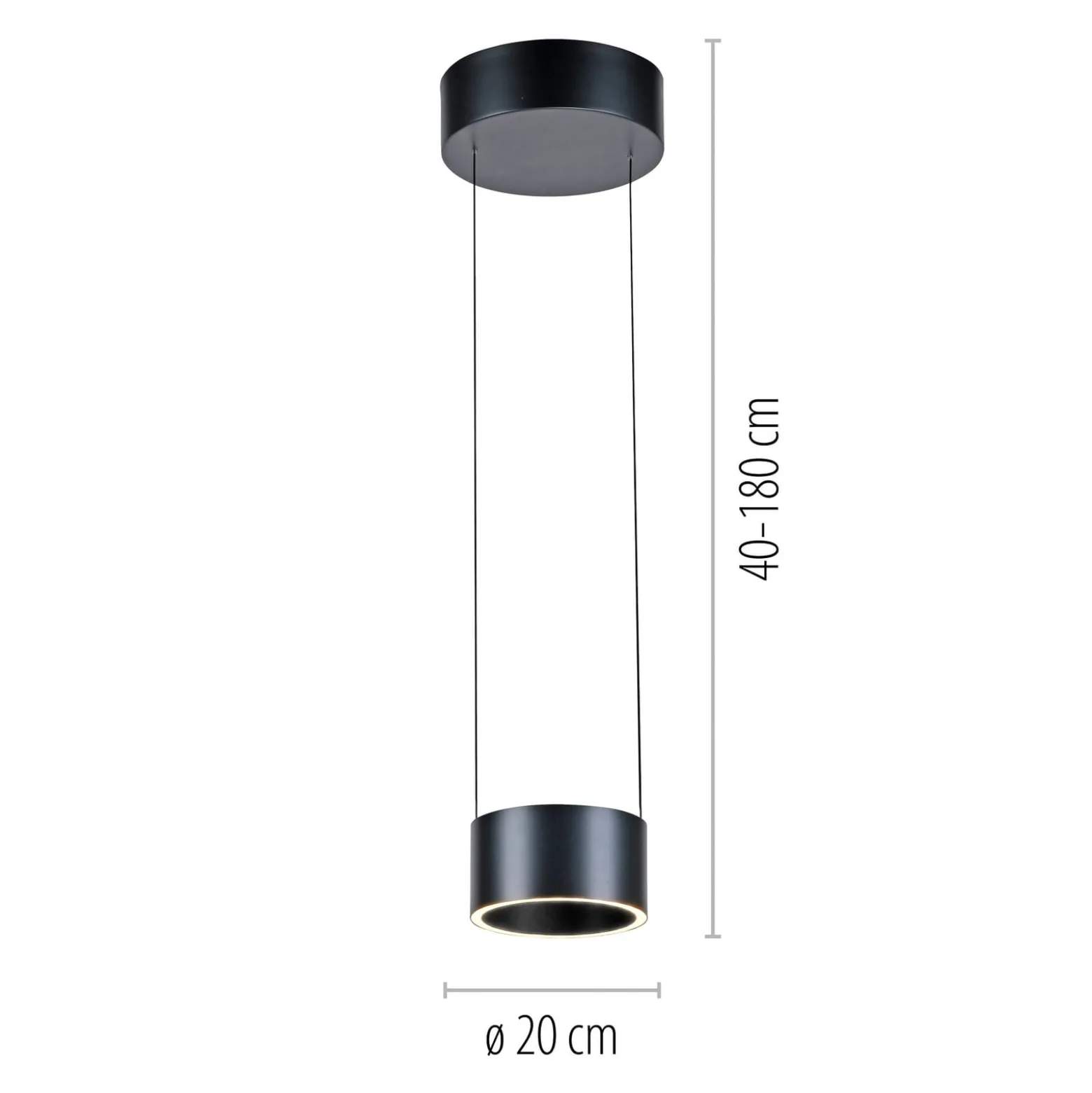 LED-riippuvalaisin PURE Clipse, harmaa, halkaisija 20 cm, CCT-himmennin,