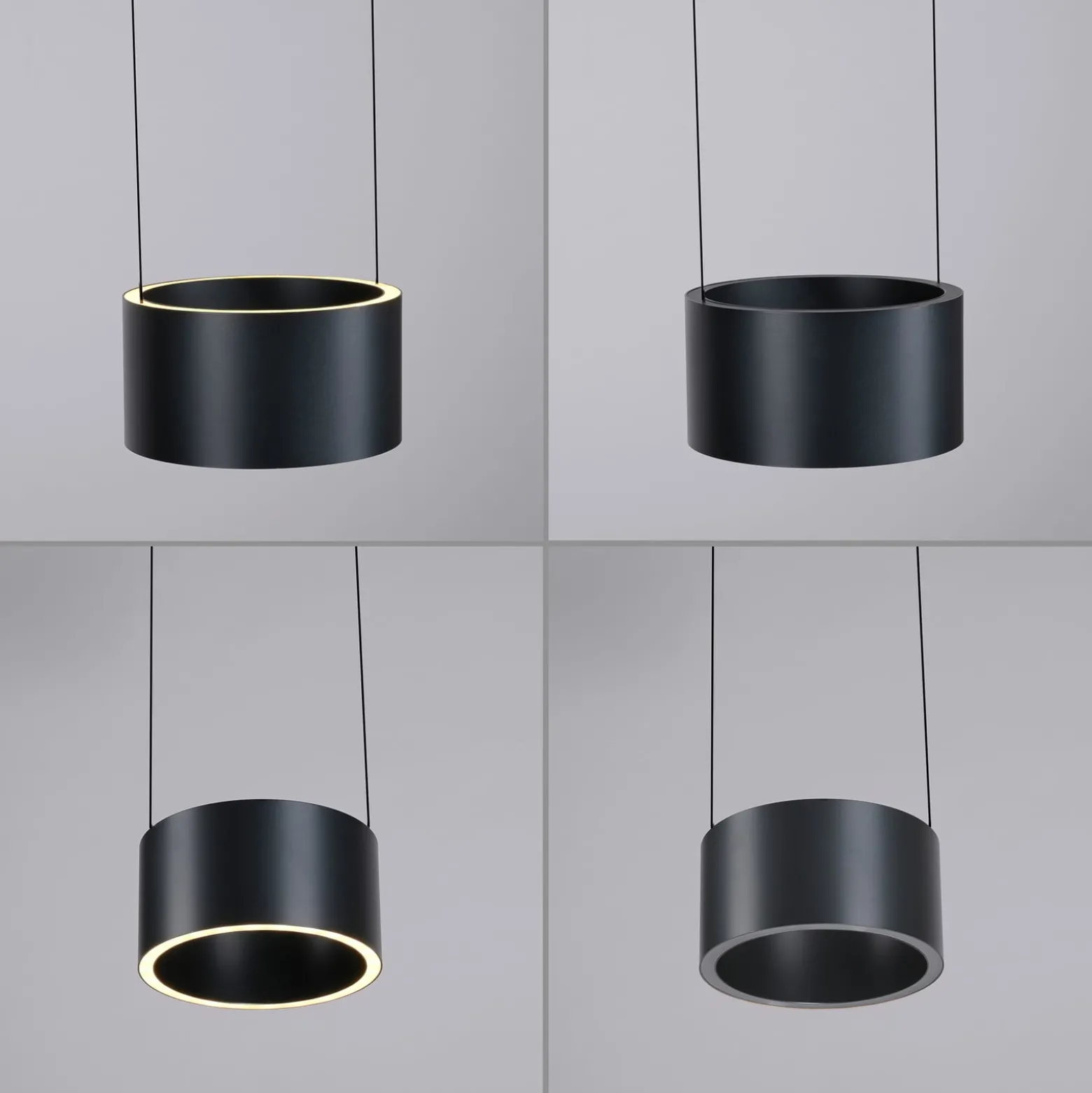 LED-riippuvalaisin PURE Clipse, harmaa, halkaisija 20 cm, CCT-himmennin,