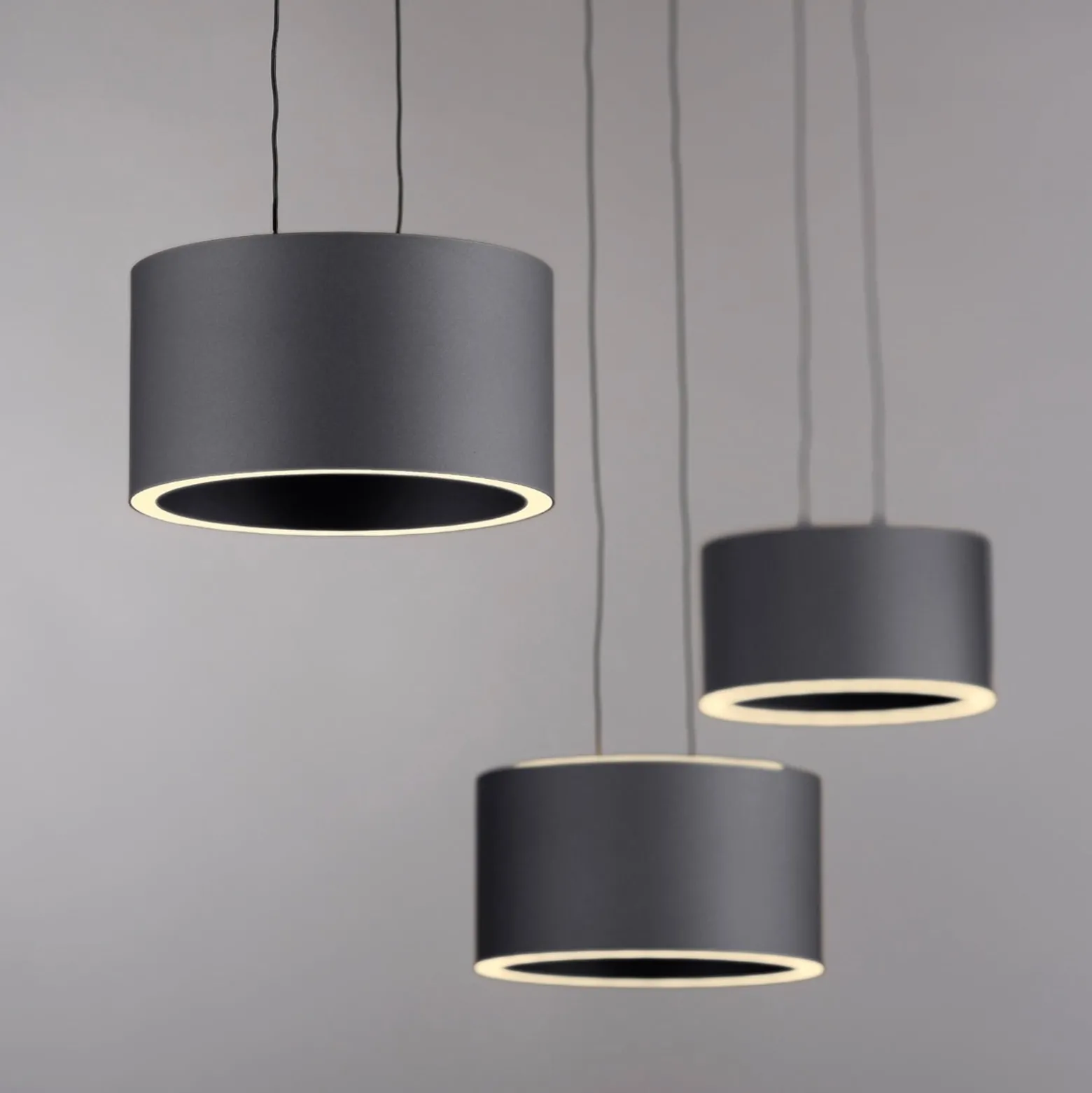LED-riippuvalaisin PURE Clipse, harmaa, pituus 110 cm, CCT, 6-lamppuinen