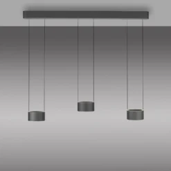 LED-riippuvalaisin PURE Clipse, harmaa, pituus 110 cm, CCT, 6-lamppuinen