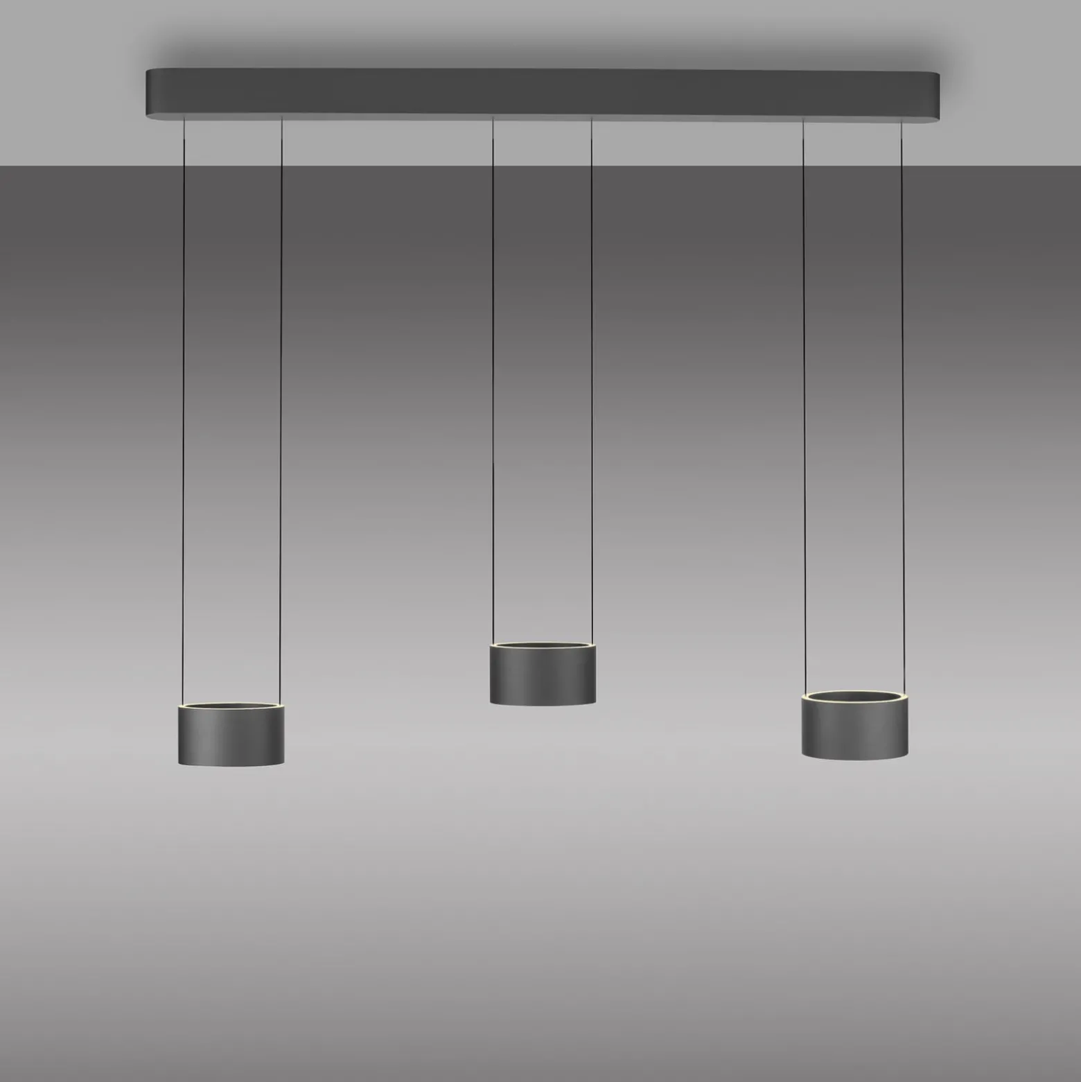 LED-riippuvalaisin PURE Clipse, harmaa, pituus 110 cm, CCT, 6-lamppuinen