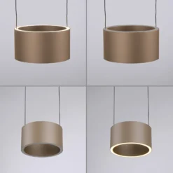 LED-riippuvalaisin PURE Clipse, pronssinvärinen, halkaisija 20 cm, CCT,