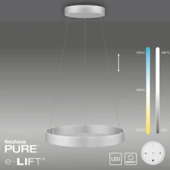 LED-riippuvalaisin PURE E-Clipse, kivi, Ø 70 cm, metalli, CCT