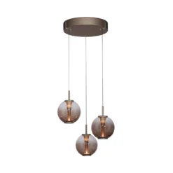 LED-riippuvalaisin PURE E-Infinity, pronssi/keltainen, Ø 50 cm, CCT