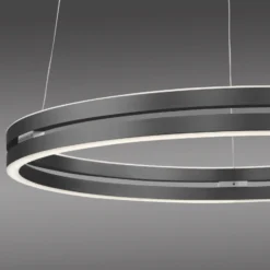 LED-riippuvalaisin PURE E-Loop, mystic grey, Ø 70 cm, alumiini, CCT
