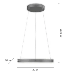 LED-riippuvalaisin PURE E-Loop, mystic grey, Ø 70 cm, alumiini, CCT