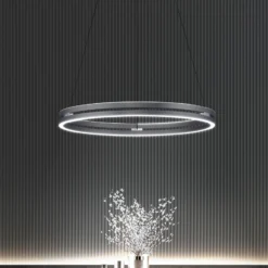 LED-riippuvalaisin PURE E-Loop, mystic grey, Ø 70 cm, alumiini, CCT