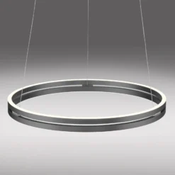 LED-riippuvalaisin PURE E-Loop, mystic grey, Ø 70 cm, alumiini, CCT