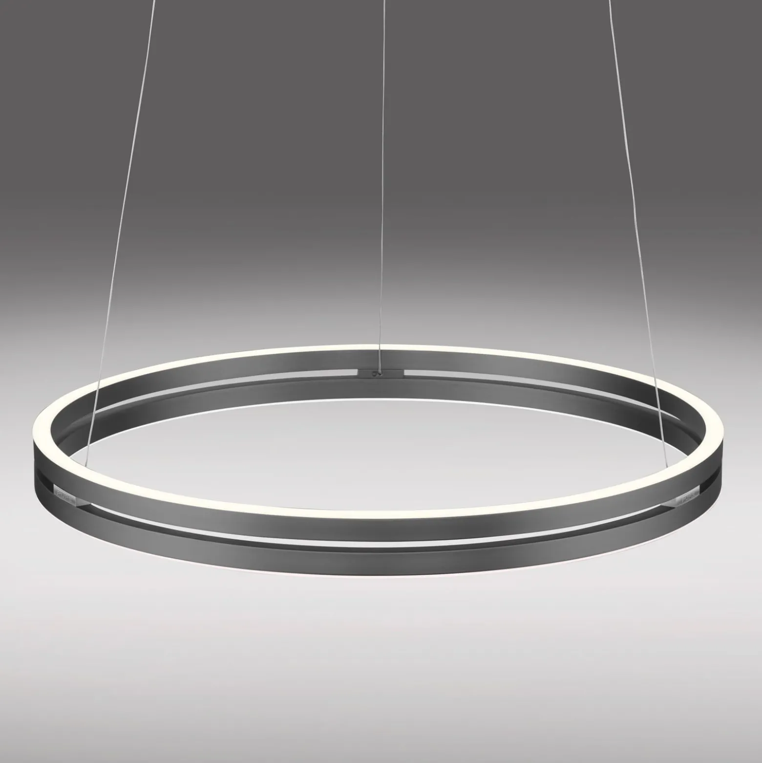 LED-riippuvalaisin PURE E-Loop, mystic grey, Ø 70 cm, alumiini, CCT