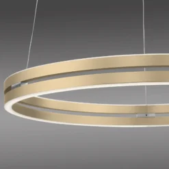 LED-riippuvalaisin PURE E-Loop, norsunluunvalkoinen kulta, Ø 70 cm, alumiini,