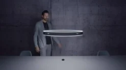 LED-riippuvalaisin PURE E-Loop, norsunluunvalkoinen kulta, Ø 70 cm, alumiini,