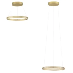 LED-riippuvalaisin PURE E-Loop, norsunluunvalkoinen kulta, Ø 70 cm, alumiini,