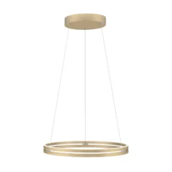 LED-riippuvalaisin PURE E-Loop, norsunluunvalkoinen kulta, Ø 70 cm, alumiini,