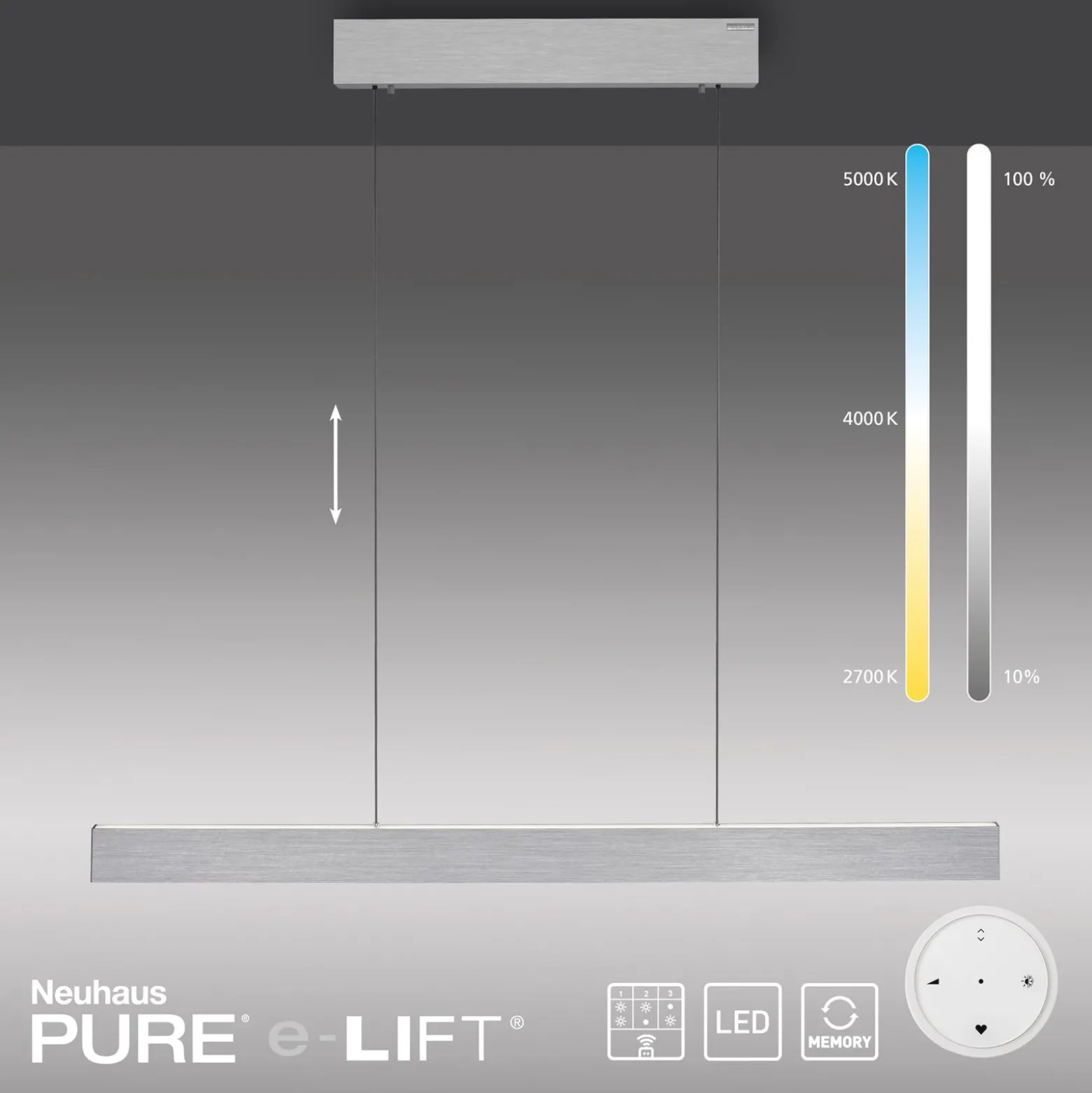 LED-riippuvalaisin PURE E-Motion, timantti, CCT