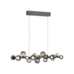 LED-riippuvalaisin PURE E-Popup, platina, lasi, CCT, 18-flg.