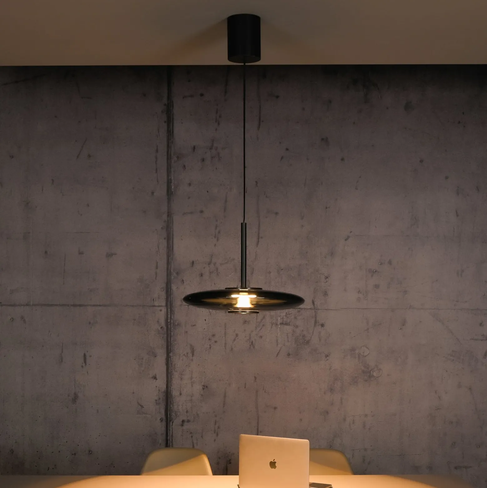 LED-riippuvalaisin PURE E-Vitrum, platina, lasi/alumiini, CCT