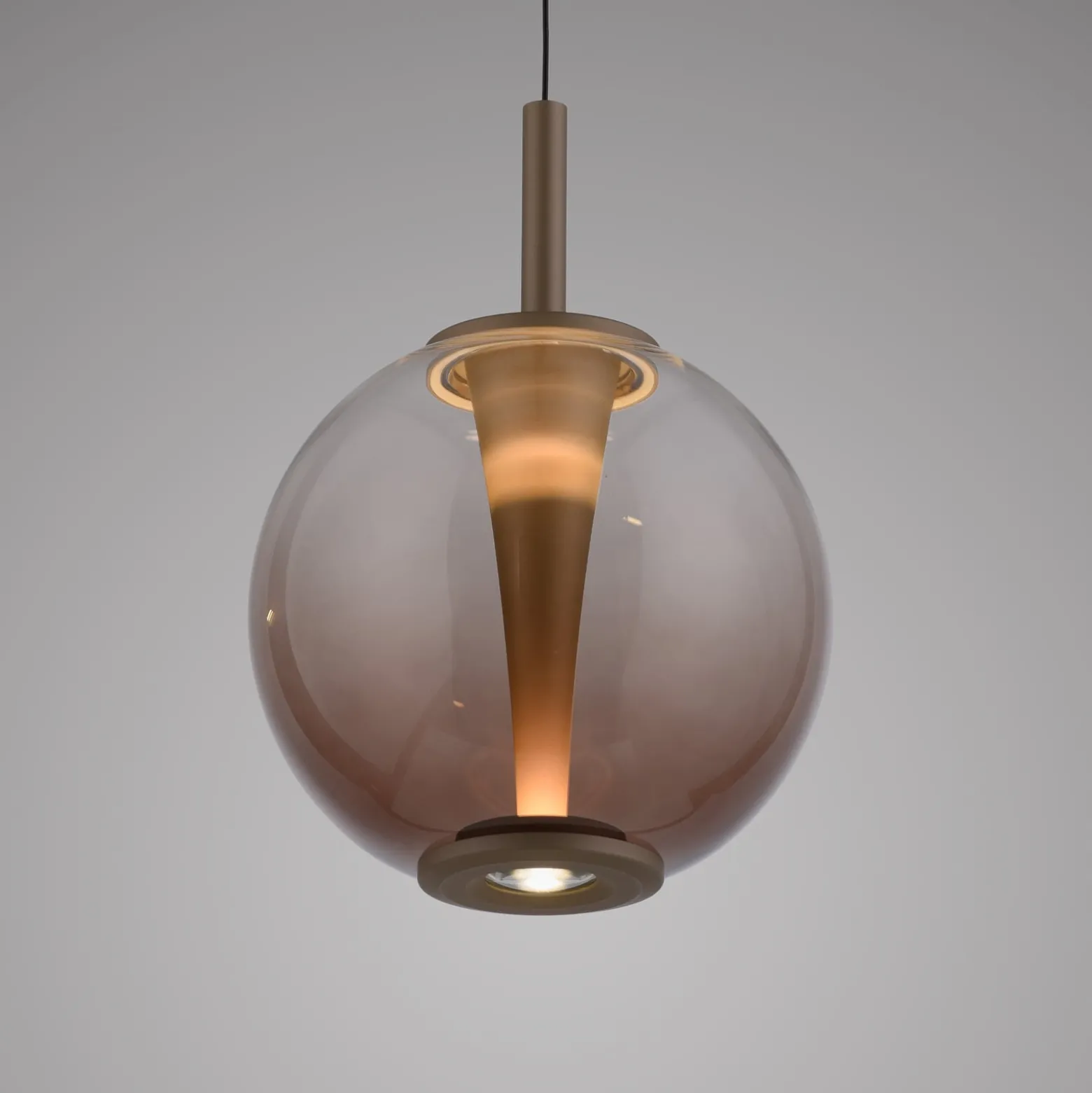 LED-riippuvalaisin PURE Infinity, pronssi/keltainen, Ø 18 cm, CCT