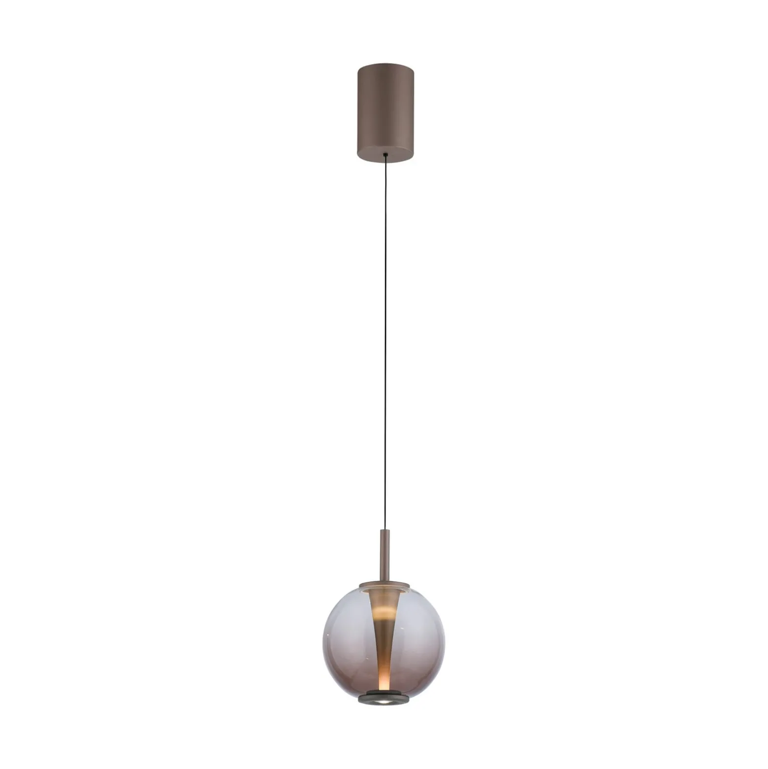 LED-riippuvalaisin PURE Infinity, pronssi/keltainen, Ø 18 cm, CCT