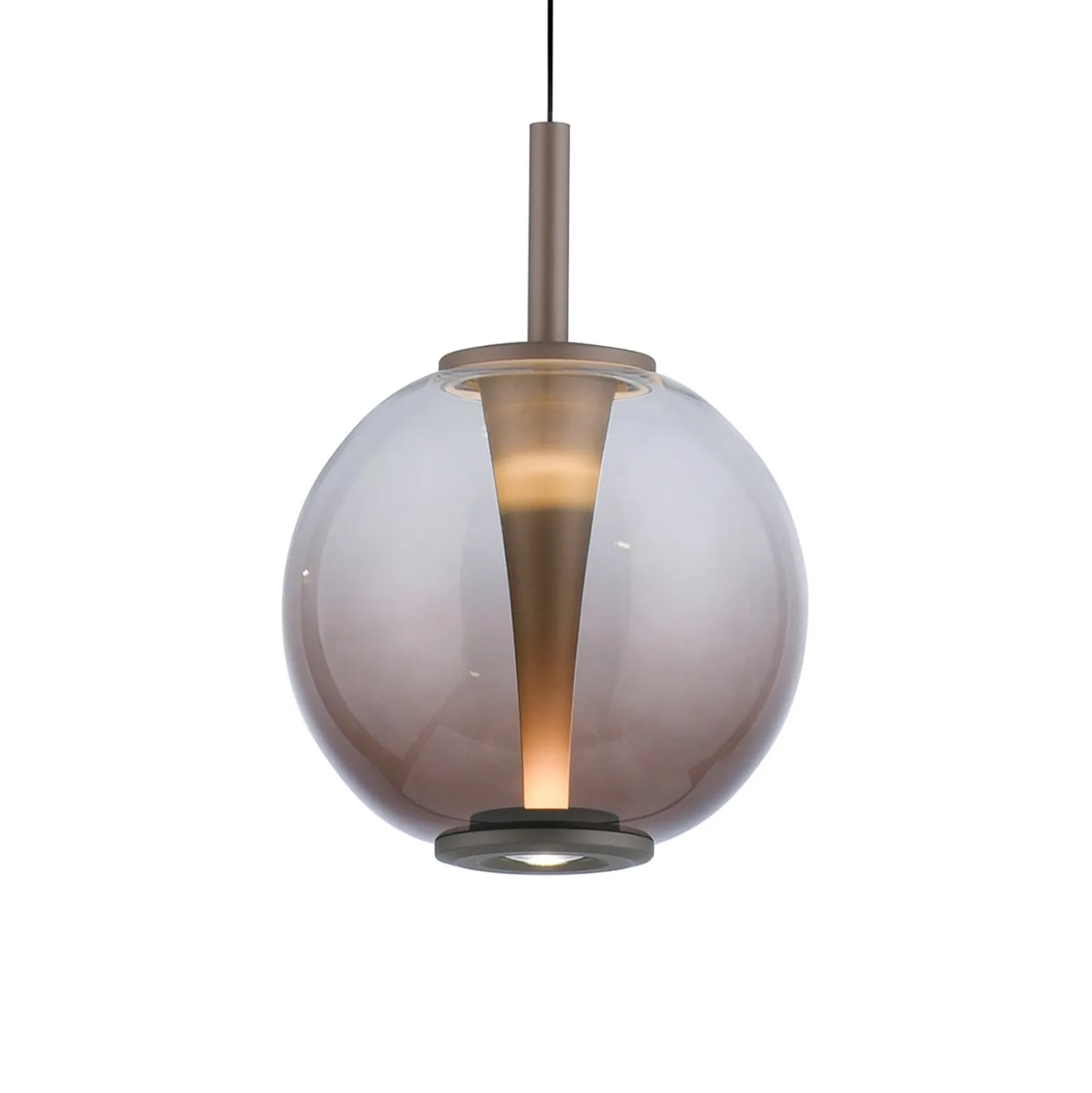 LED-riippuvalaisin PURE Infinity, pronssi/keltainen, Ø 18 cm, CCT