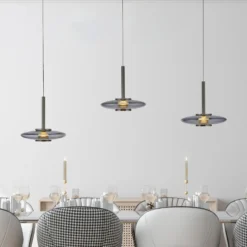 LED-riippuvalaisin PURE Vitrum, harmaa, lasi/alumiini, 3-lamppuinen