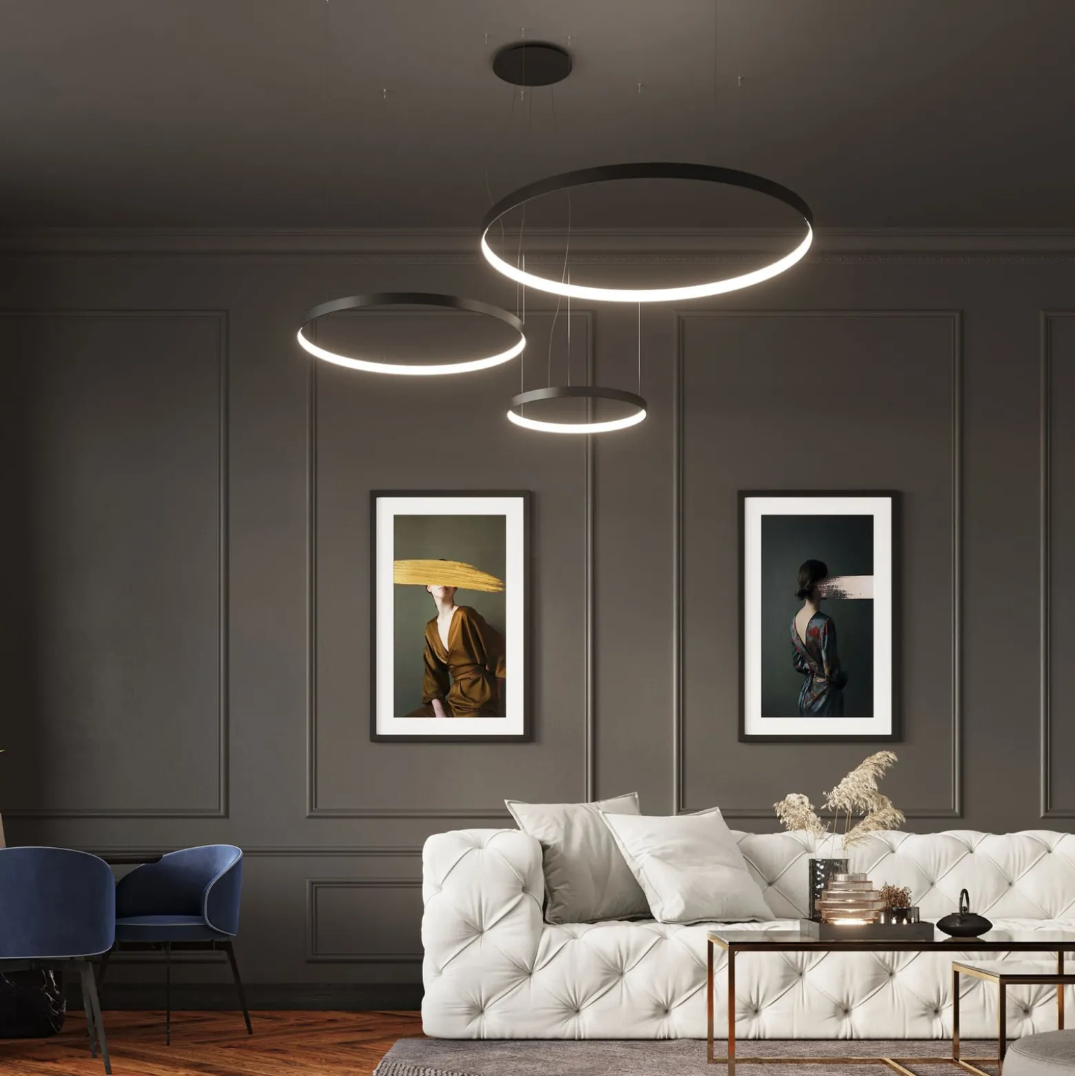 LED-riippuvalaisin Rio 78, vaakasuora, 3 000 K, musta