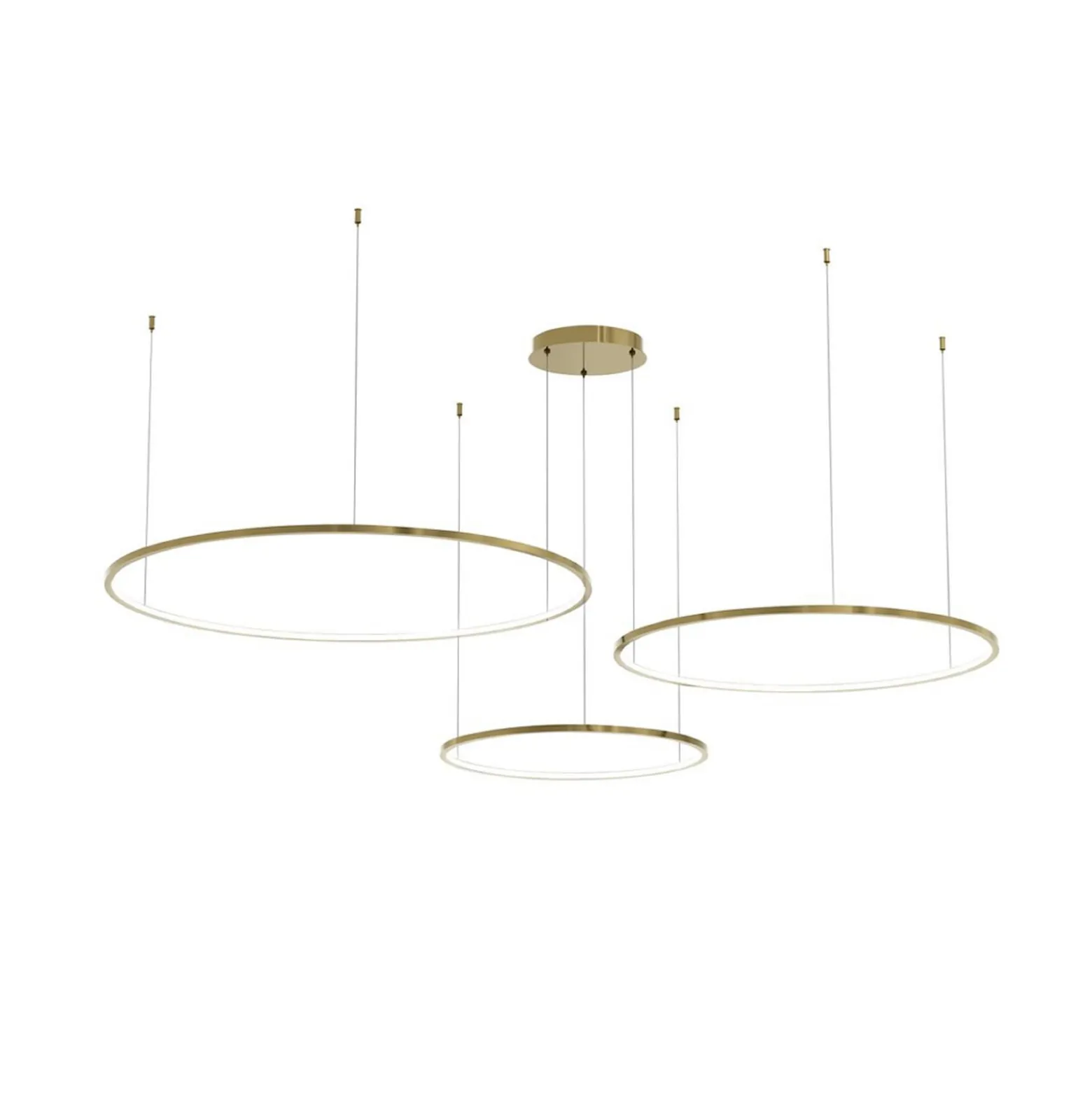 LED-riippuvalaisin Saturno, kultainen, 3-lamppuinen, metalli, 4000 K